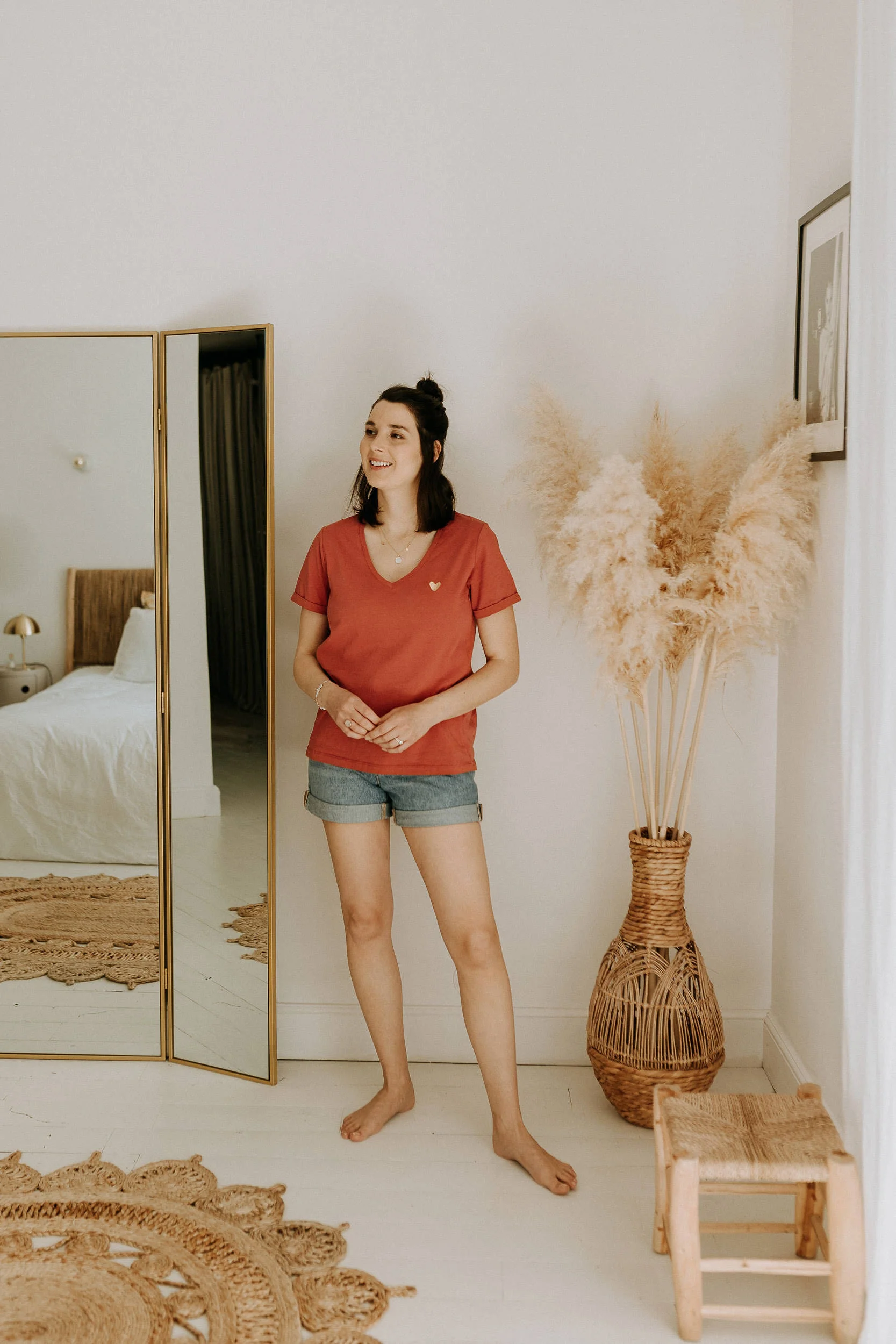 Tee shirt d'allaitement terracotta atelier belette Heart of Gold