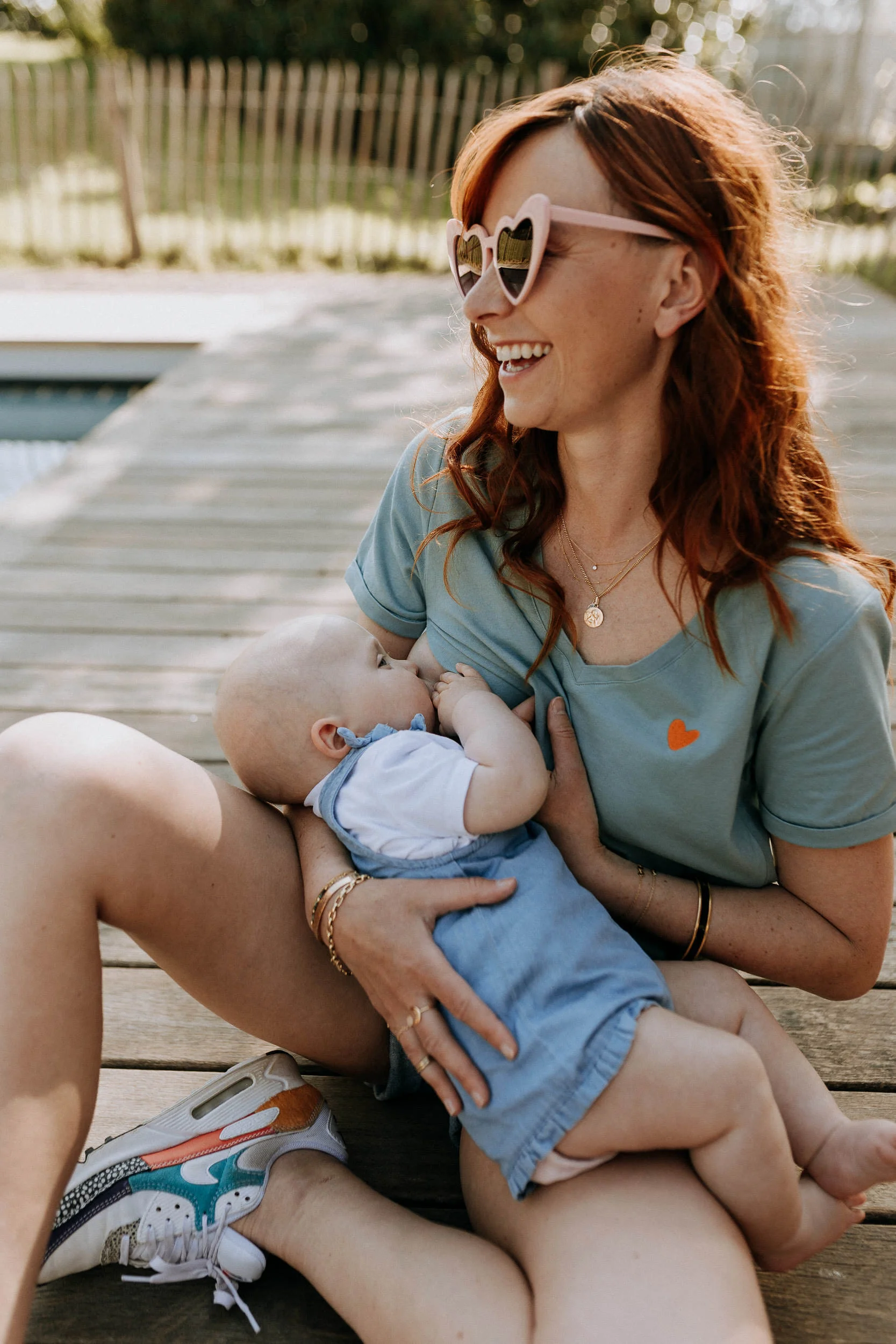 t-shirt d'allaitement vert sunset boulevard atelier belette