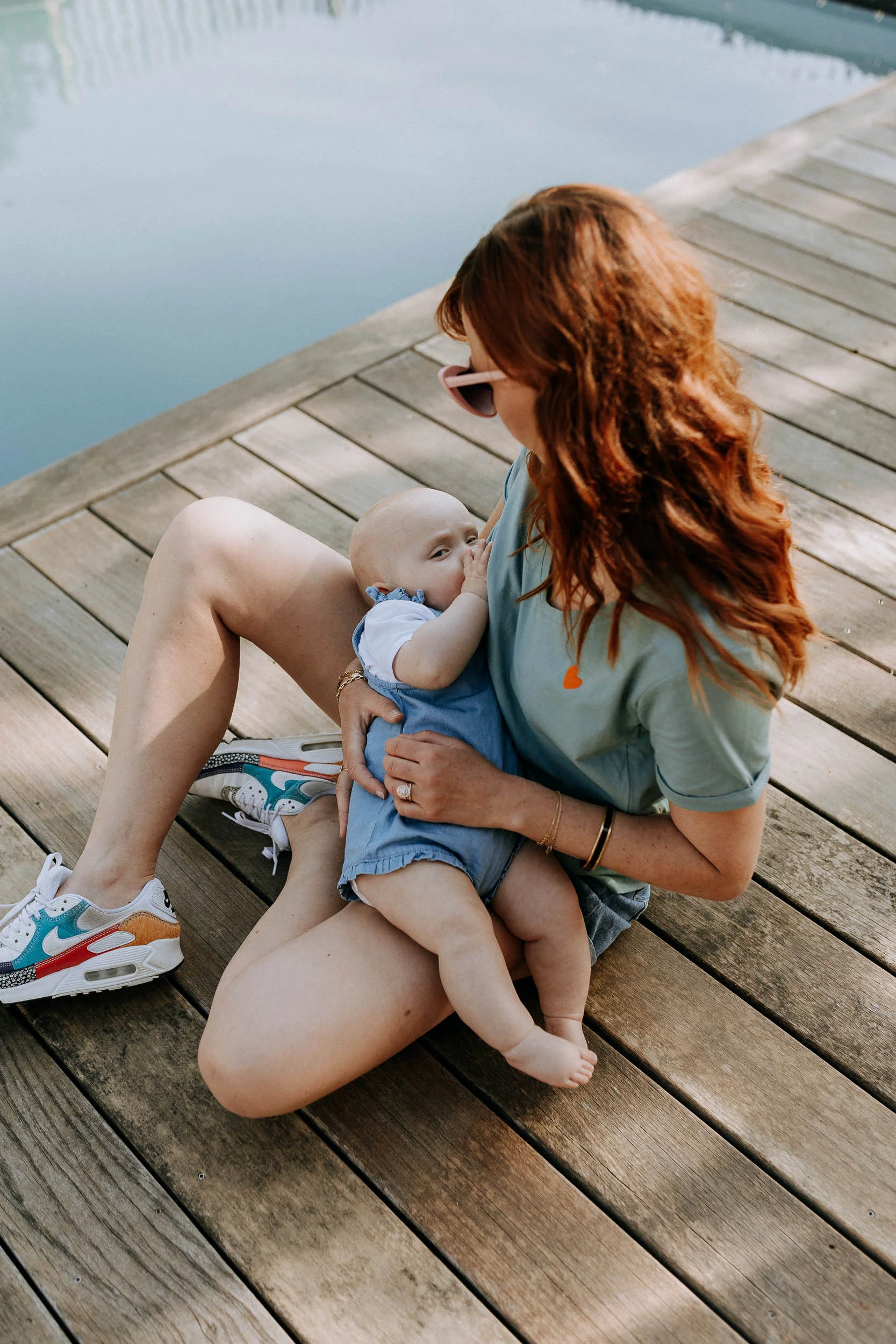 tee shirt allaitement vert sunset boulevard atelier belette