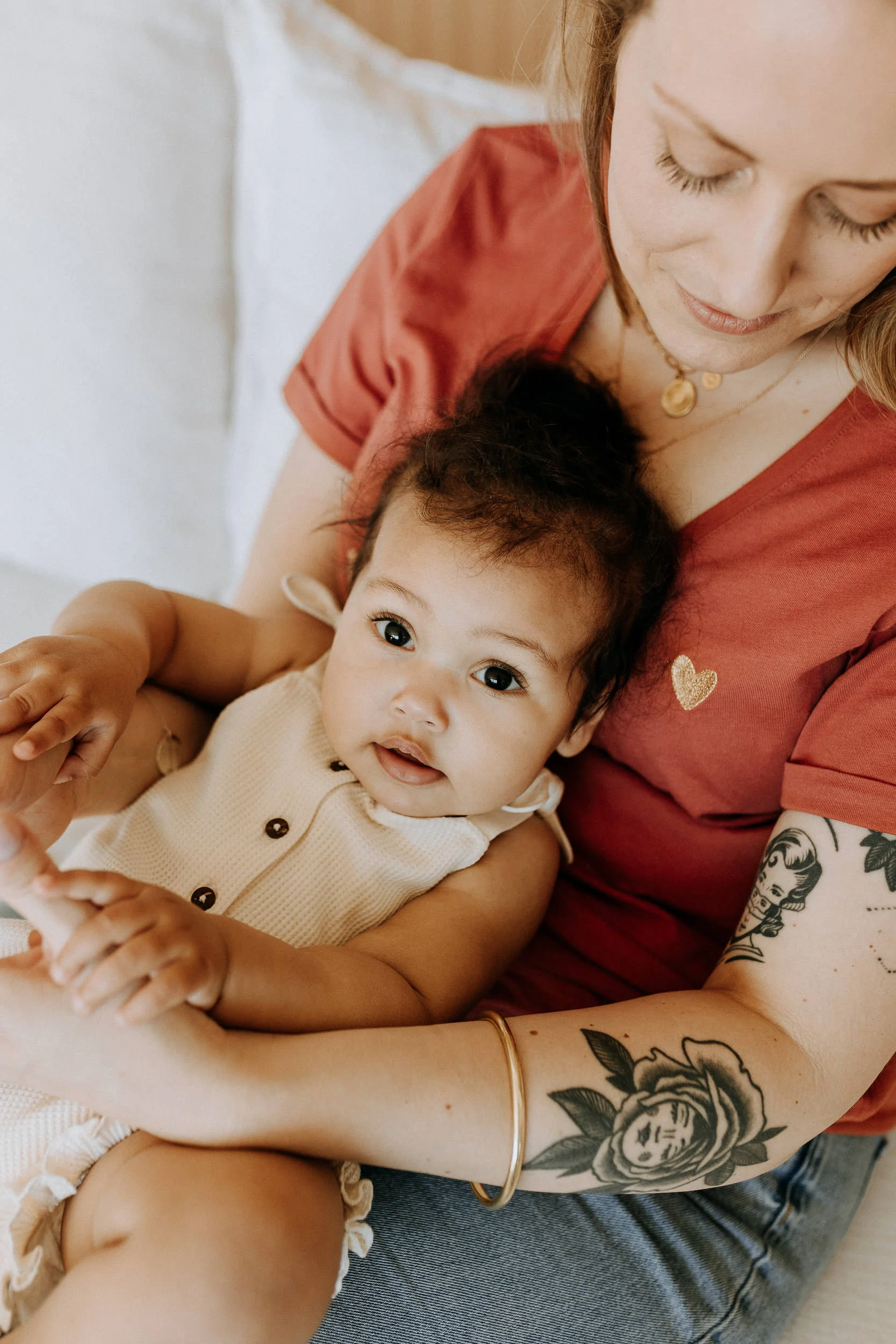 Tee shirt d'allaitement terracotta atelier belette Heart of Gold