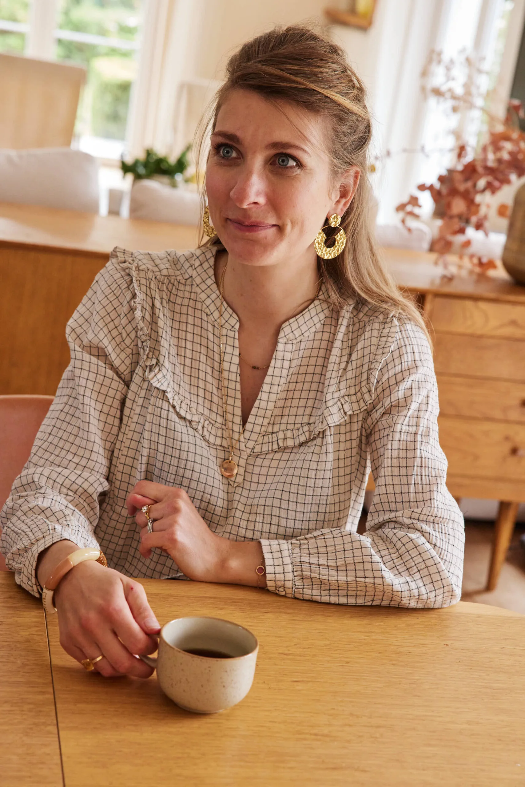 blouse allaitement carreaux Milk Checks Atelier Belette