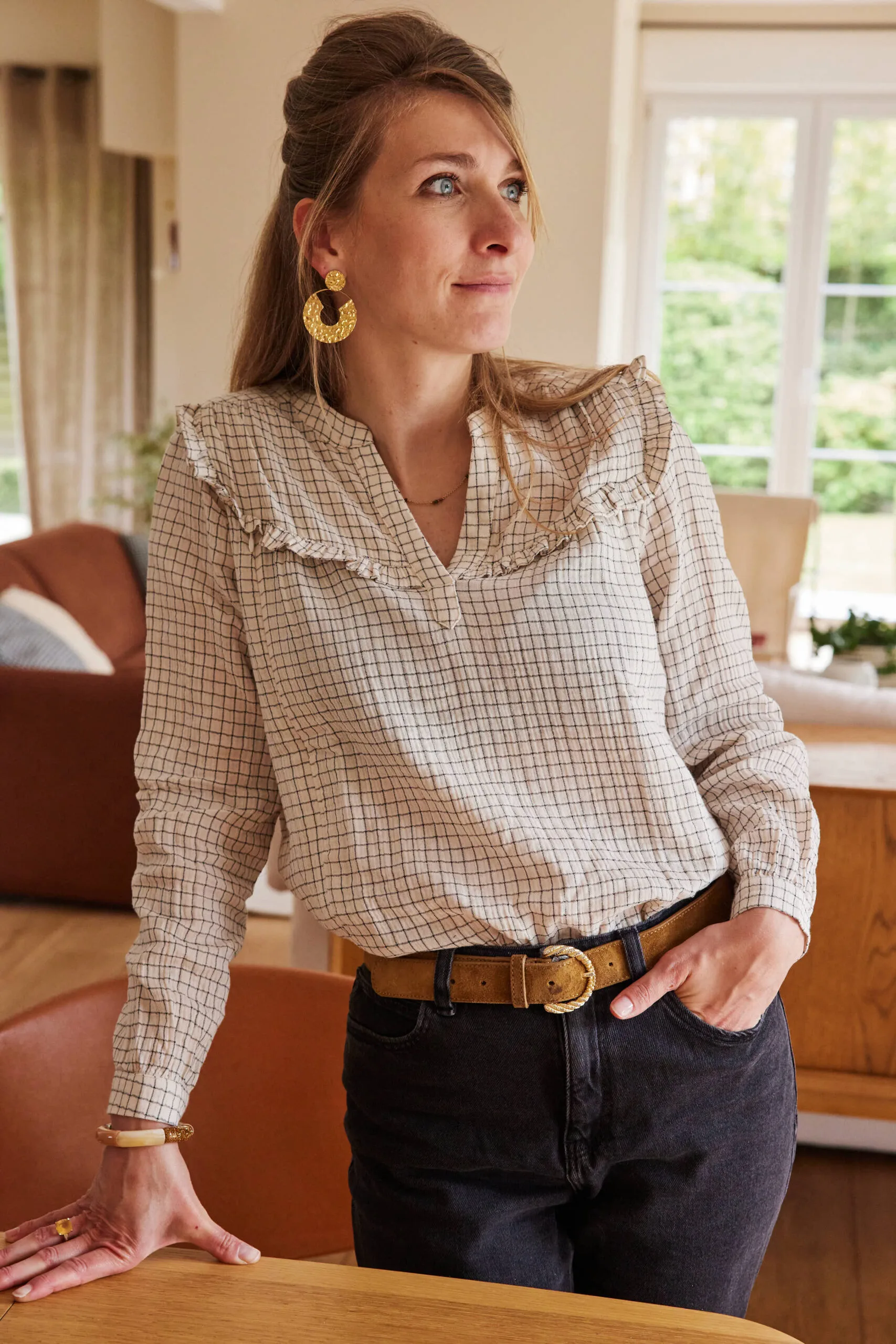 blouse allaitement carreaux Milk Checks Atelier Belette