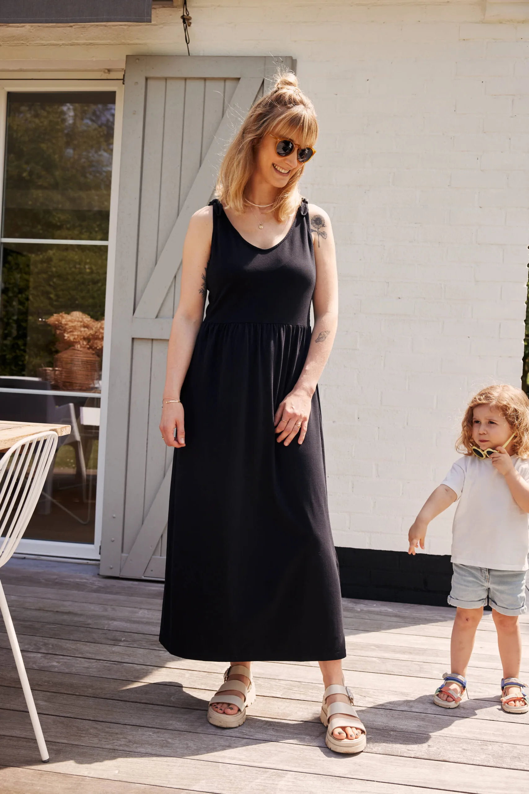 robe allaitement longue noire summertime atelier belette