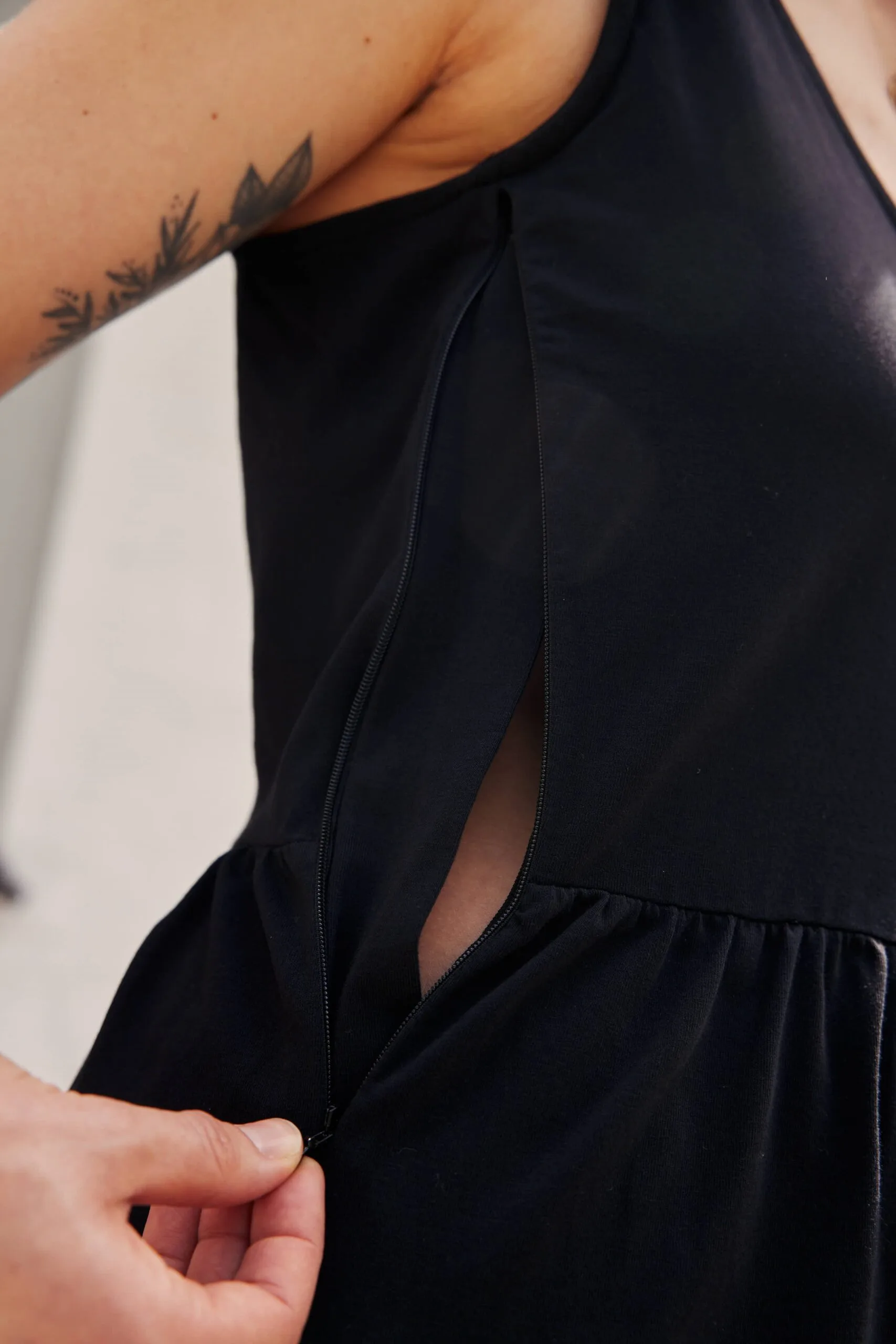 robe allaitement longue noire summertime atelier belette