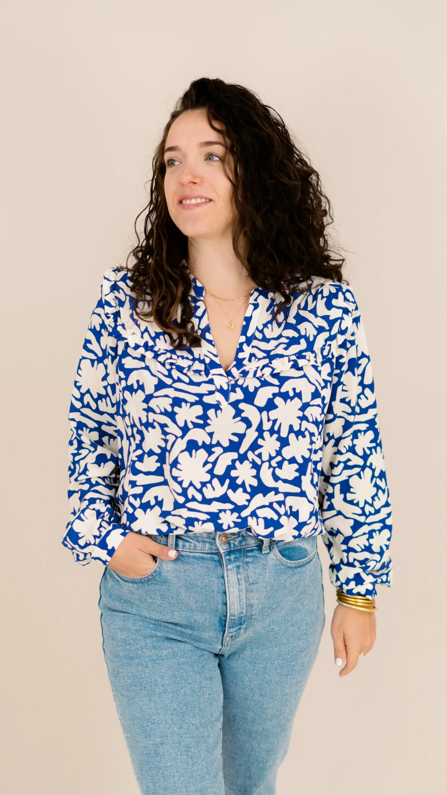 blouse allaitement bleue greek romance atelier belette