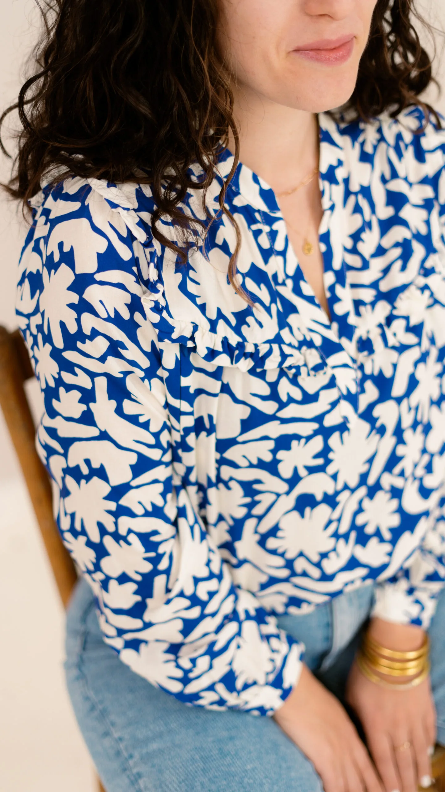 blouse allaitement bleue greek romance atelier belette