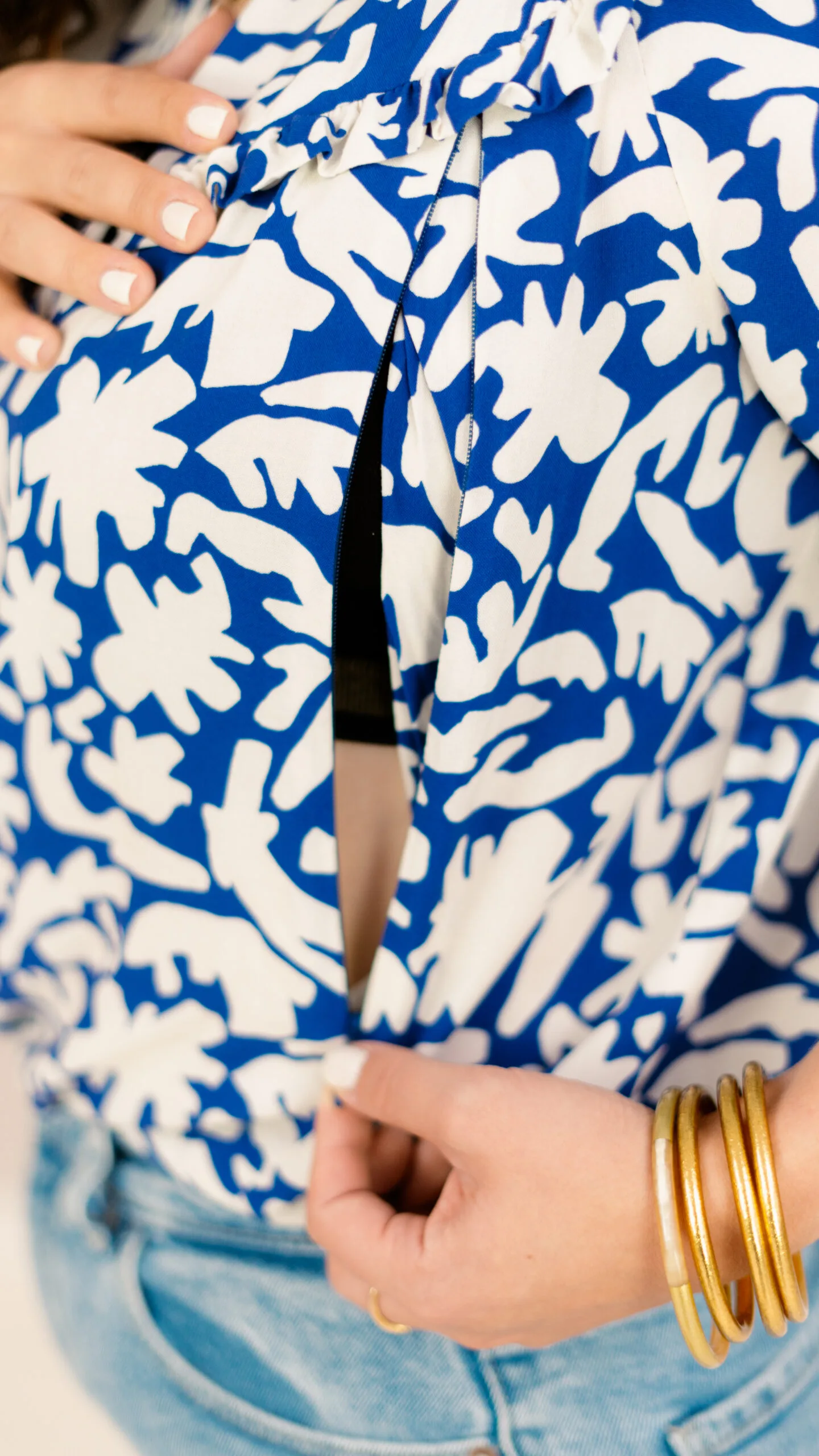 blouse allaitement bleue greek romance atelier belette