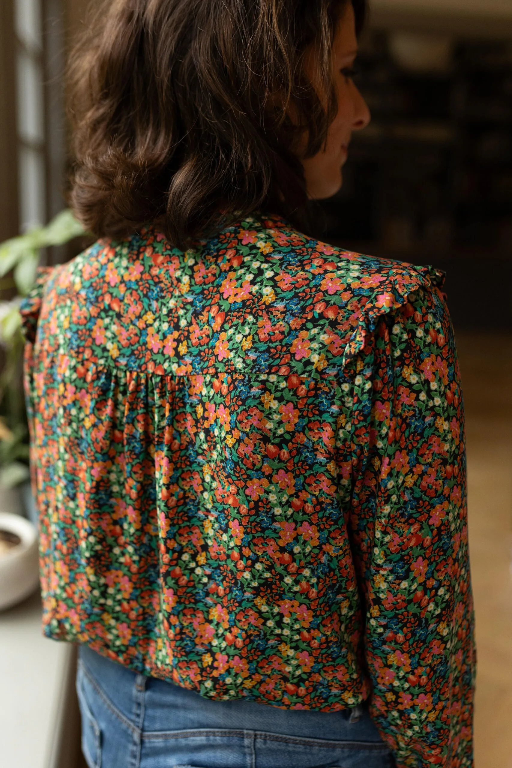 Blouse d'allaitement fleurie moonlight flowers atelier belette