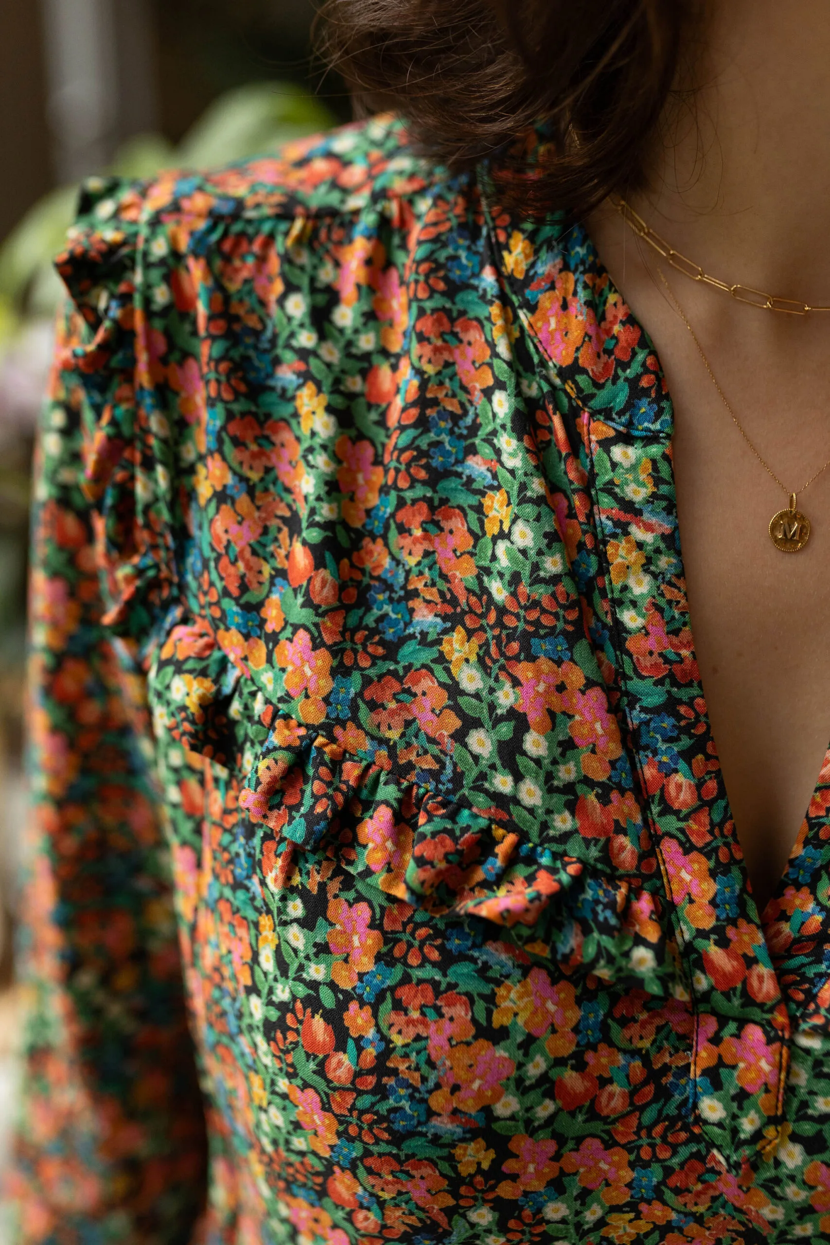 Blouse d'allaitement fleurie moonlight flowers atelier belette