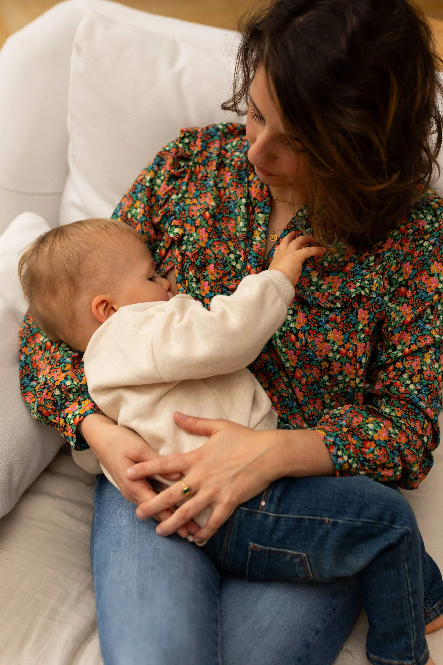 Blouse d'allaitement fleurie moonlight flowers atelier belette