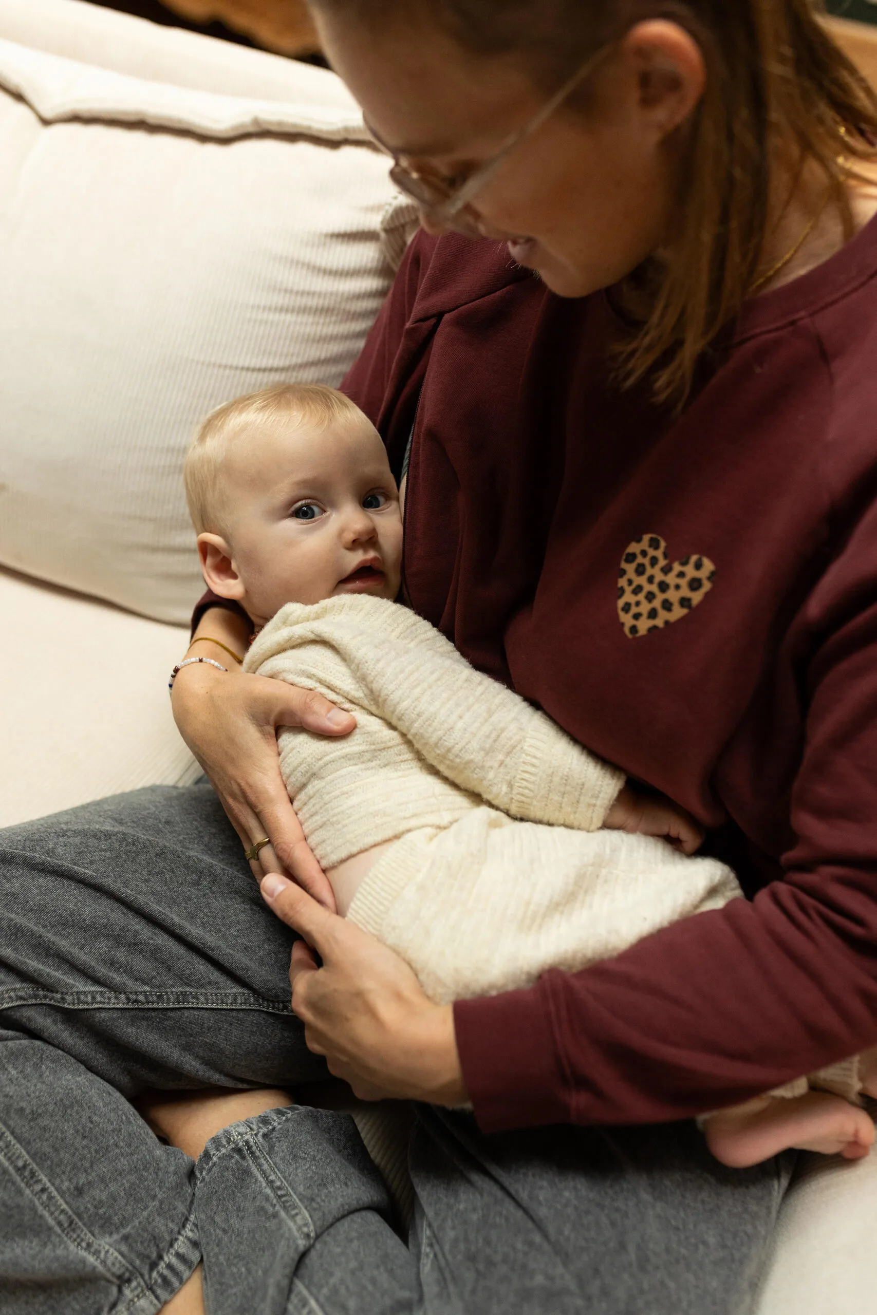 sweat allaitement bordeaux coeur leopard atelier belette