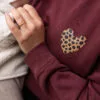 sweat allaitement bordeaux coeur leopard atelier belette