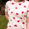 tee shirt allaitement coeurs roses cherry on top atelier belette