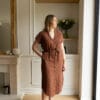 robe longue allaitement rayée terracotta sweet chili atelier belette