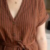 robe longue allaitement rayée terracotta sweet chili atelier belette