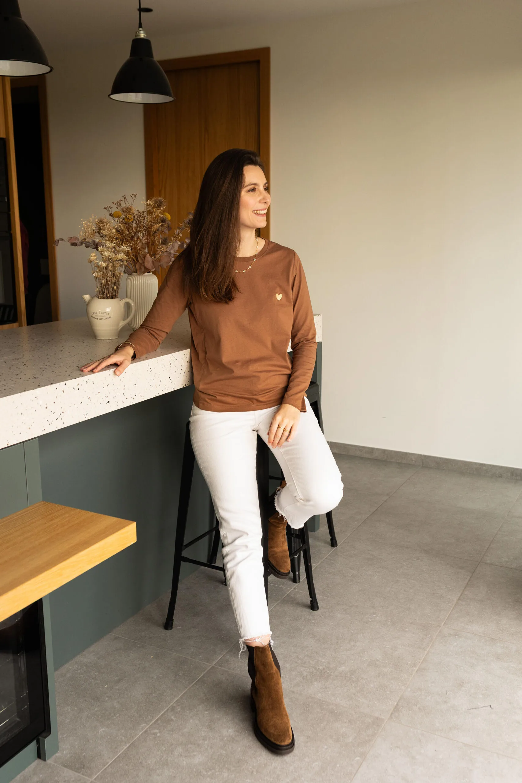 tee shirt allaitement marron havana noche atelier belette