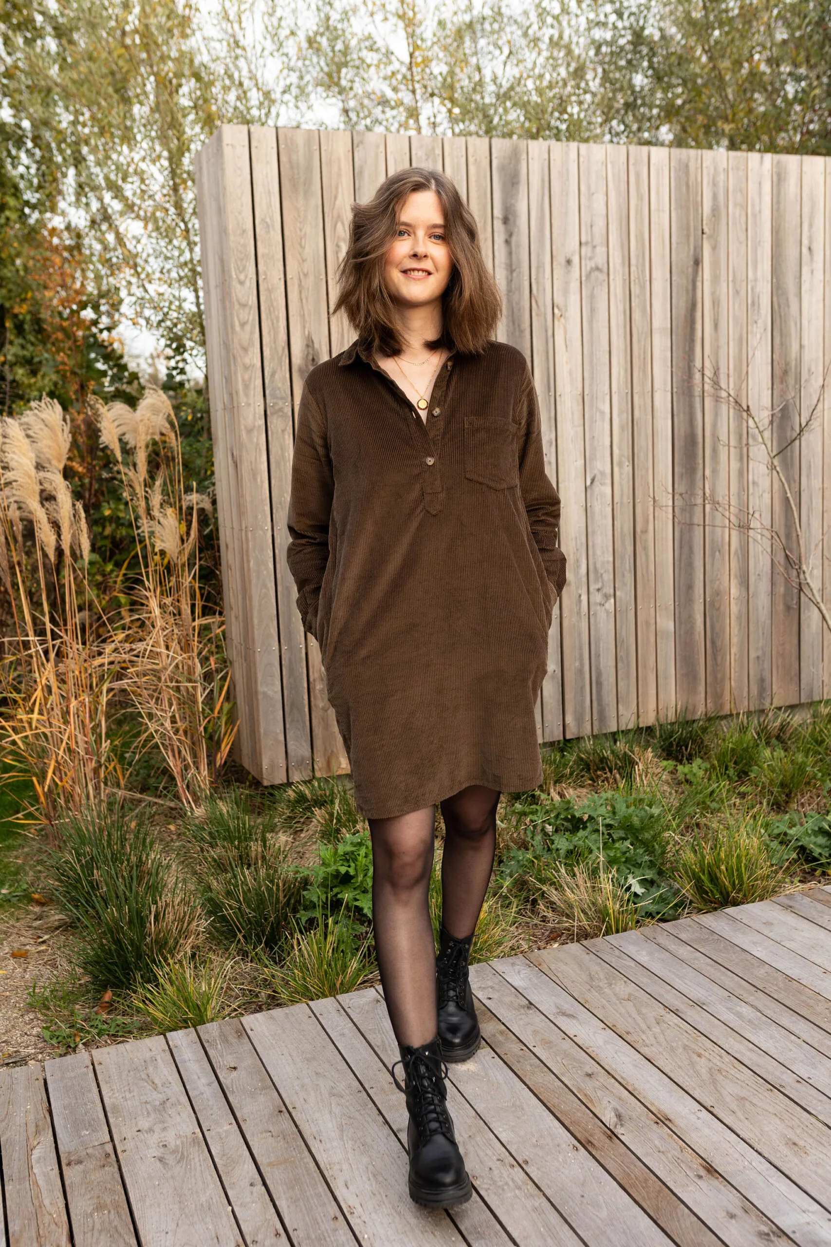 robe velours allaitement marron woodland walk atelier belette