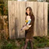 robe velours allaitement marron woodland walk atelier belette