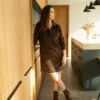 robe velours allaitement marron woodland walk atelier belette