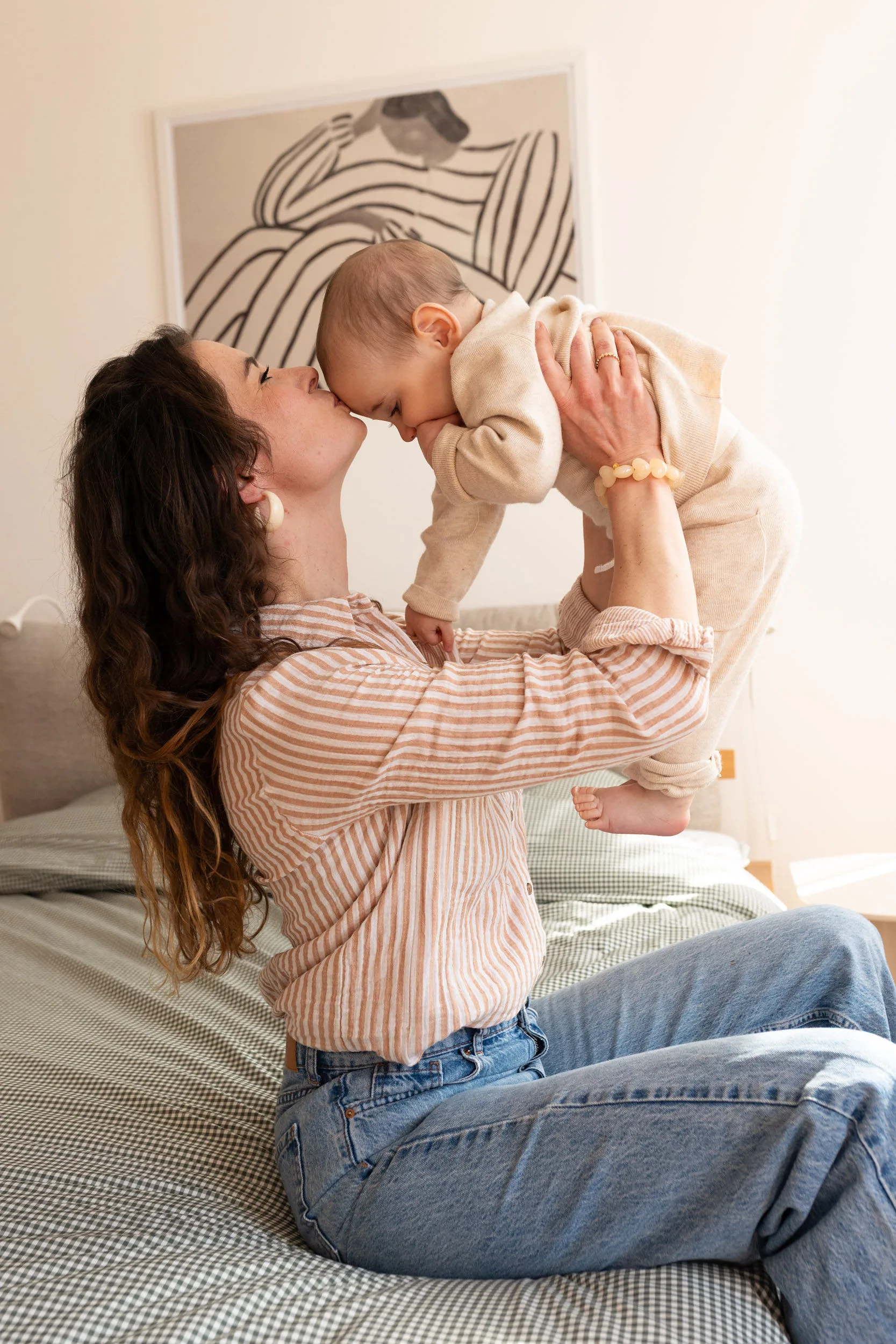 stripe me baby chemise allaitement rayée beige atelier belette
