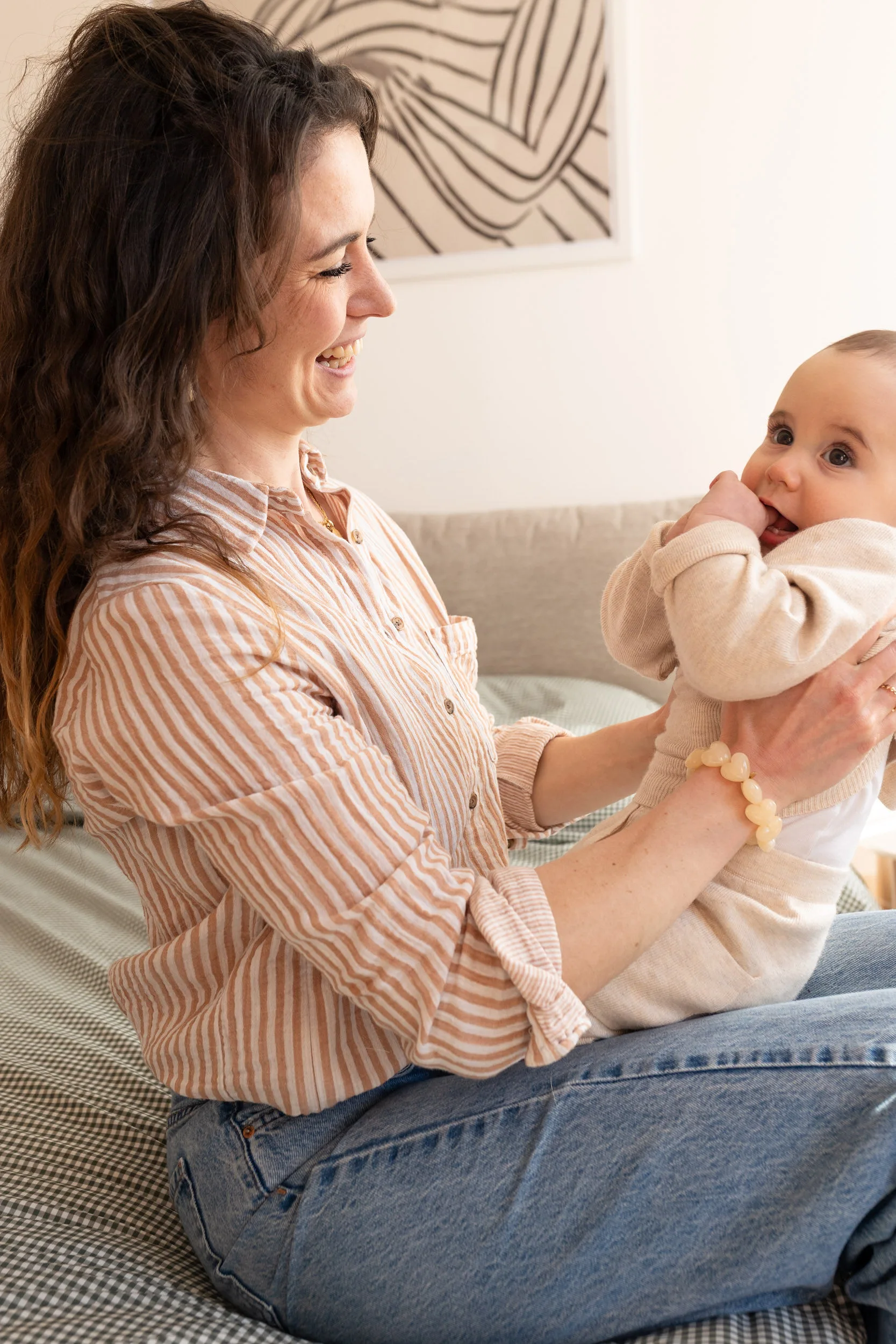 stripe me baby chemise allaitement rayée beige atelier belette