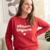sweat d'allaitement red love atelier belette amour toujours