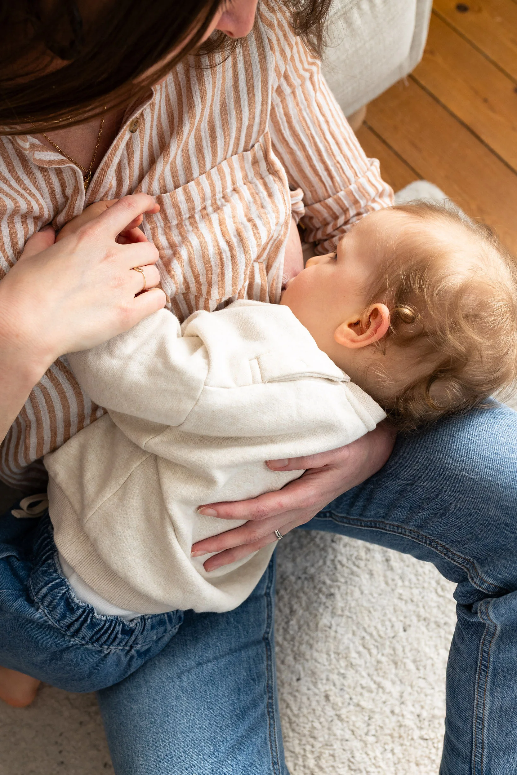 stripe me baby chemise allaitement rayée beige atelier belette