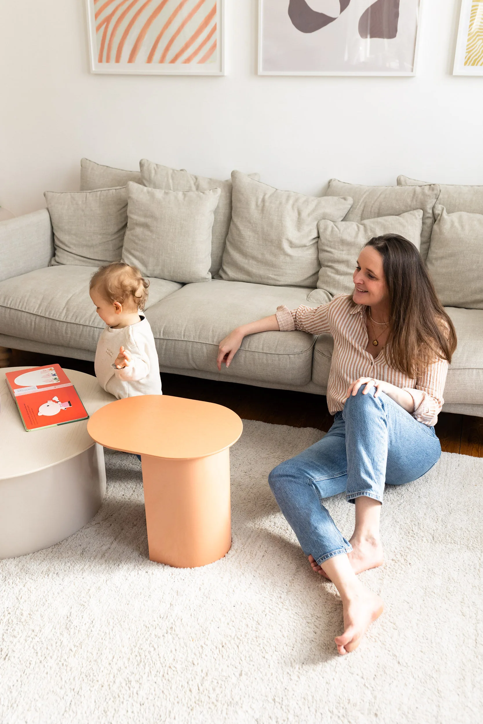 stripe me baby chemise allaitement rayée beige atelier belette