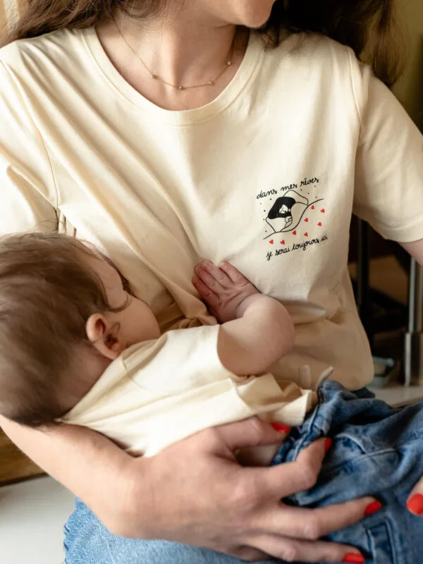 Tee shirt allaitement collab famille Atelier Belette Maude Manivert