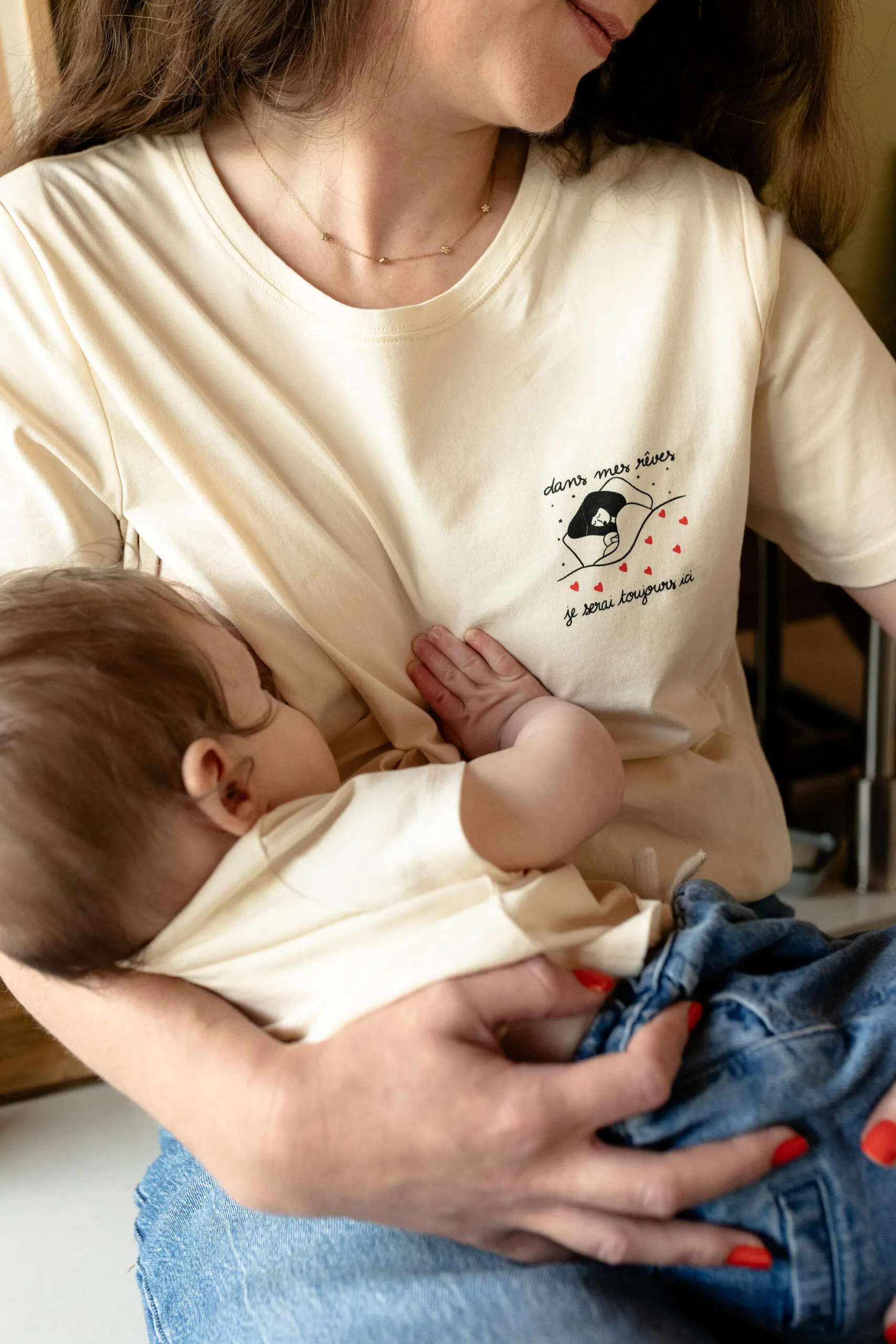 Tee shirt allaitement collab famille Atelier Belette Maude Manivert