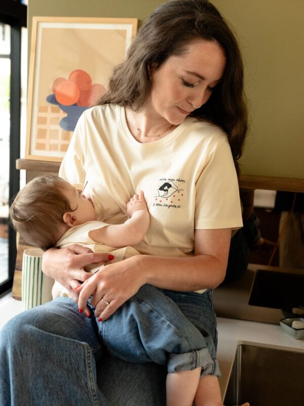 Tee shirt allaitement collab famille Atelier Belette Maude Manivert