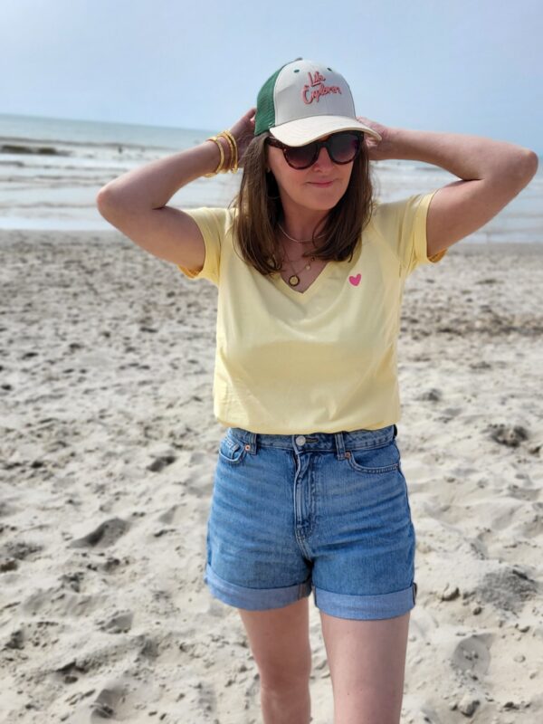 tee shirt allaitement jaune banana twist atelier belette