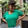 tee shirt allaitement vert pois Dot worry be happy atelier belette