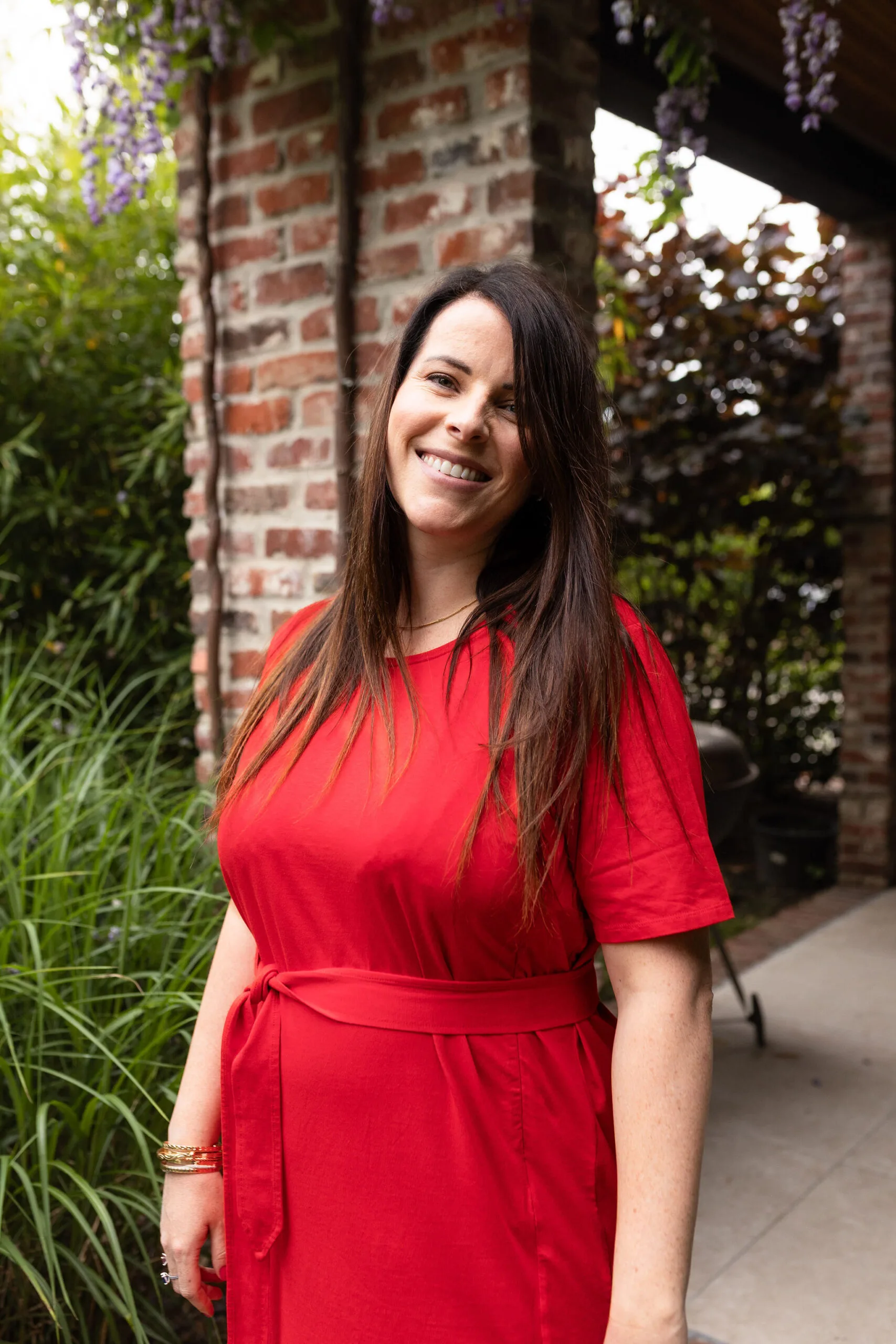 robe allaitement longue rouge uptown mom atelier belette
