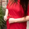robe allaitement longue rouge uptown mom atelier belette