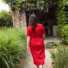 robe allaitement longue rouge uptown mom atelier belette