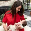robe allaitement longue rouge uptown mom atelier belette