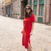 robe allaitement longue rouge uptown mom atelier belette