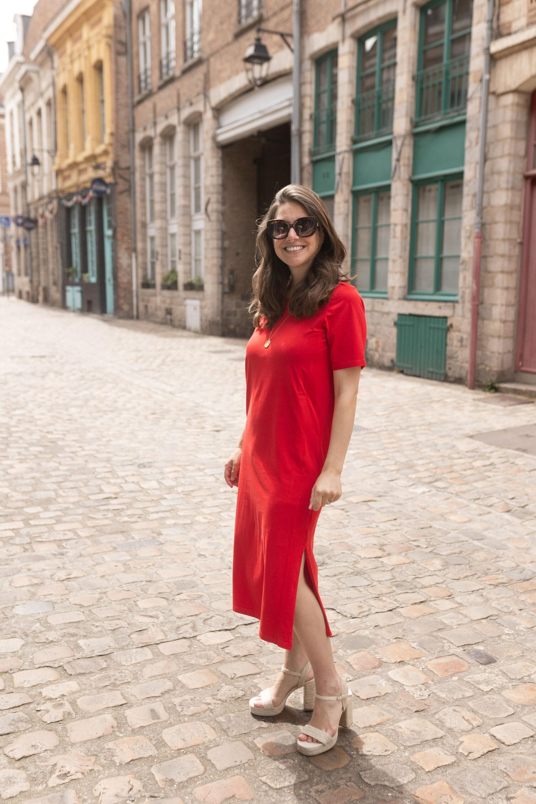 robe allaitement longue rouge uptown mom atelier belette