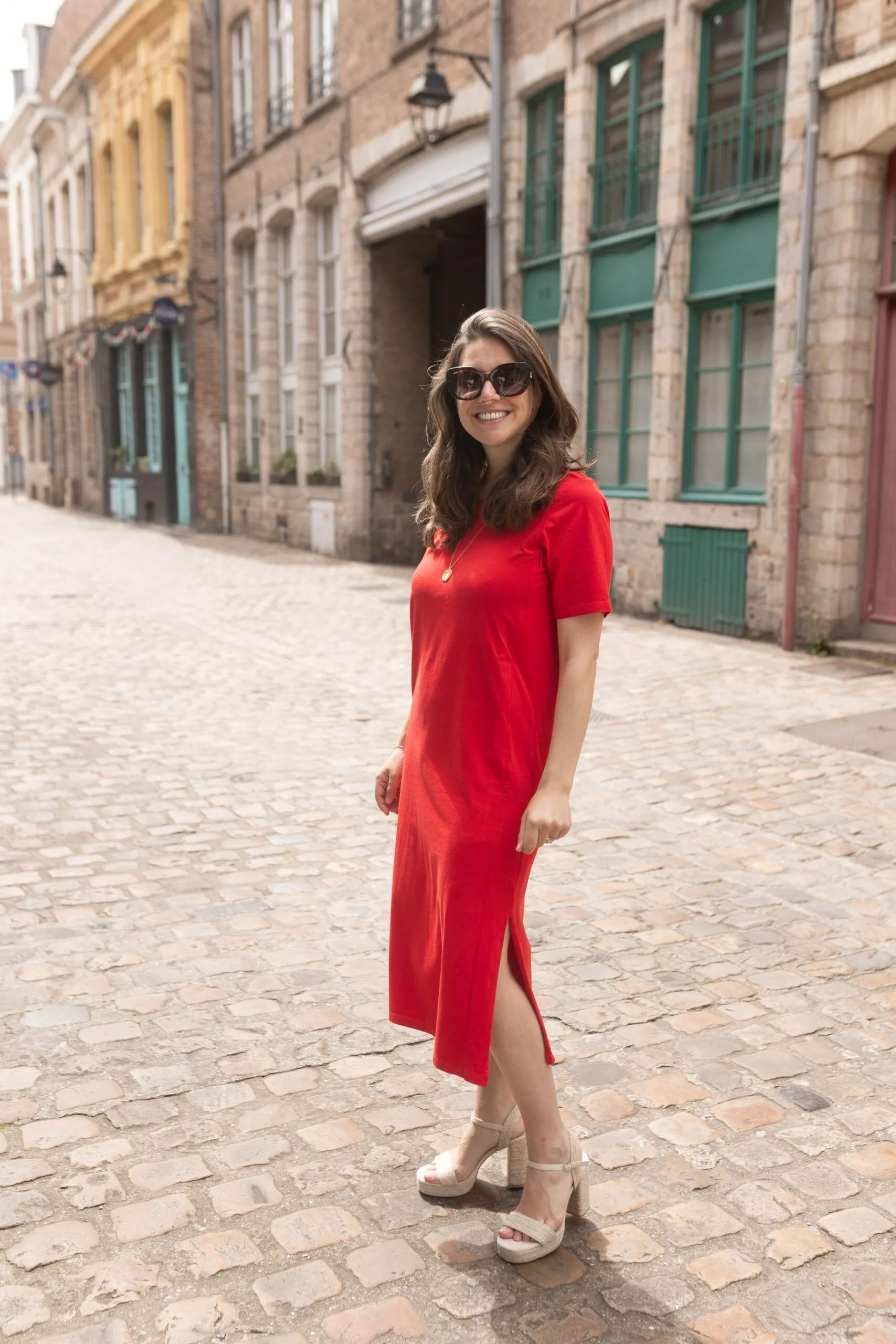 robe allaitement longue rouge uptown mom atelier belette