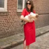 robe allaitement longue rouge uptown mom atelier belette