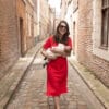 robe allaitement longue rouge uptown mom atelier belette